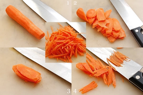 ріжемо правильно моркву соломкою
