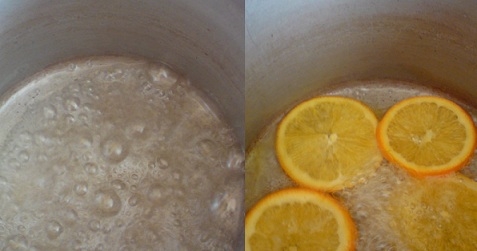 Відварюємо апельсини в сиропі