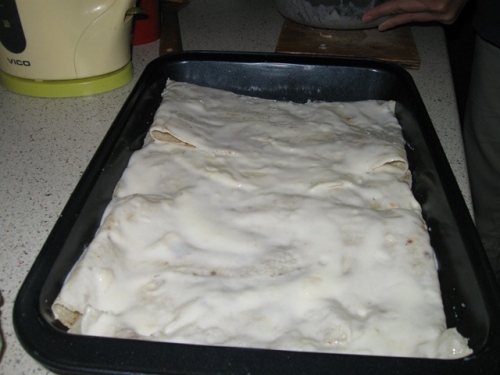 пиріг з лаваша готовий для запікання
