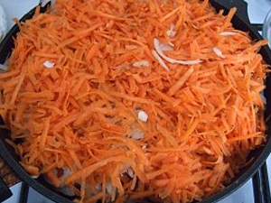 викладаємо поверх цибулі моркву